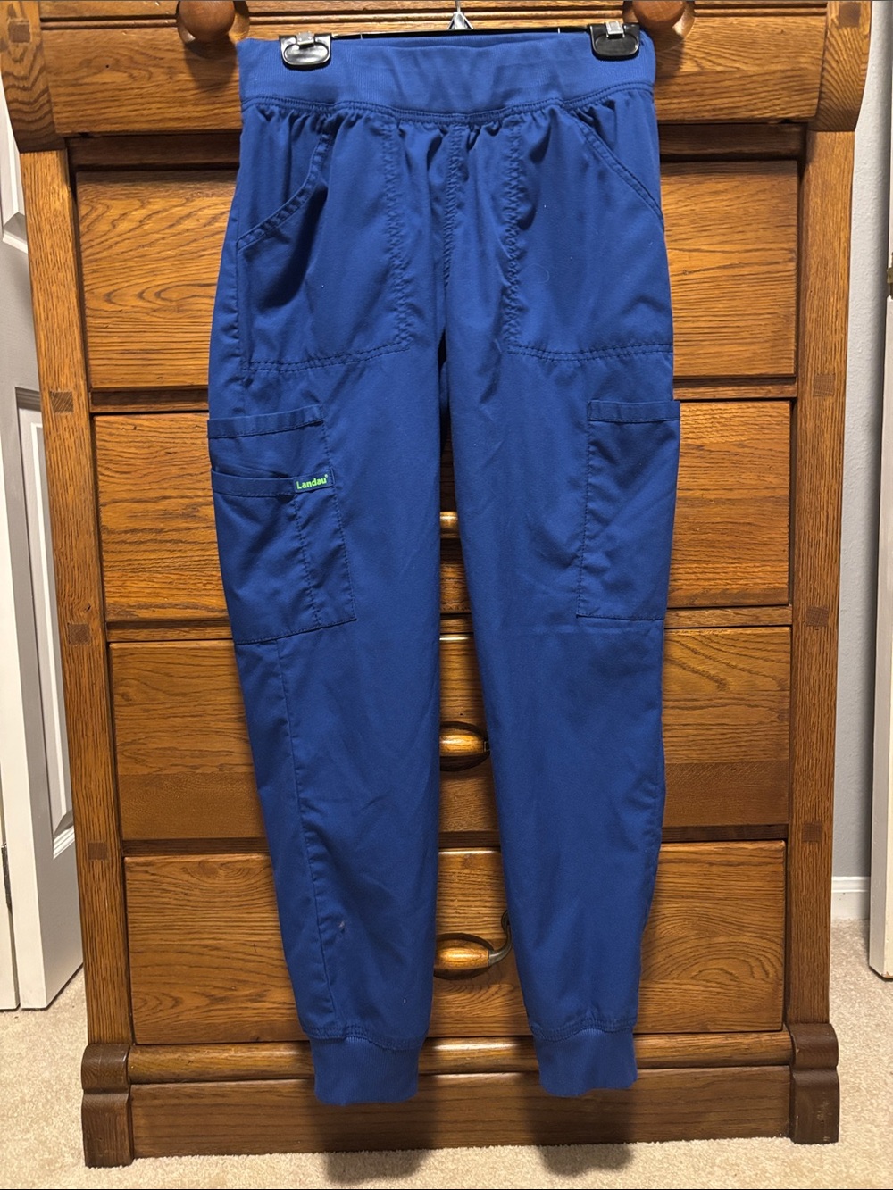 Landau Cargo Jogger Scrub Pants Royal Blue Women’s Size Small